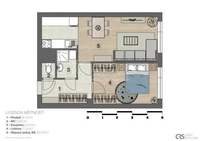 Pronájem bytu 2+kk, Praha - Háje, Plickova, 42 m2