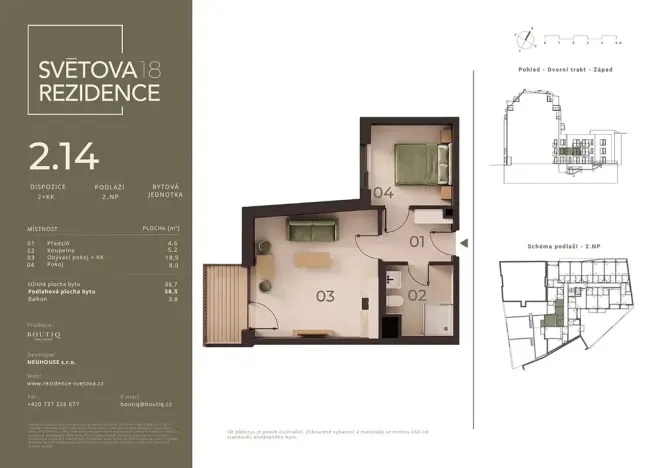 Prodej bytu 2+kk, Praha - Libeň, Světova, 37 m2