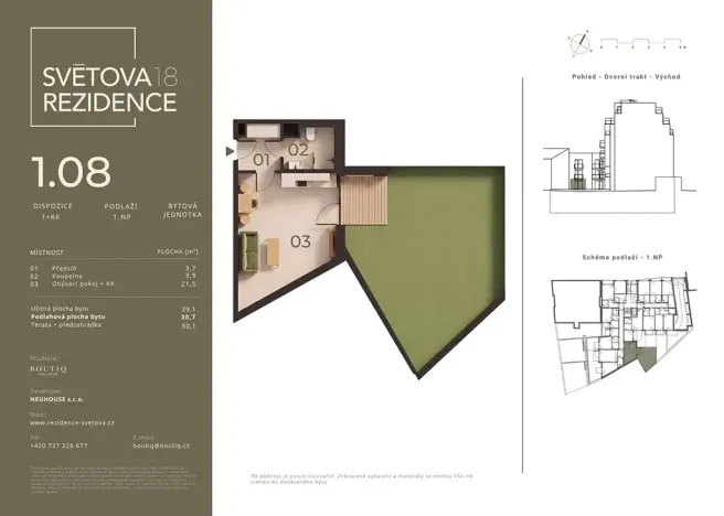 Prodej bytu 1+kk, Praha - Libeň, Světova, 29 m2